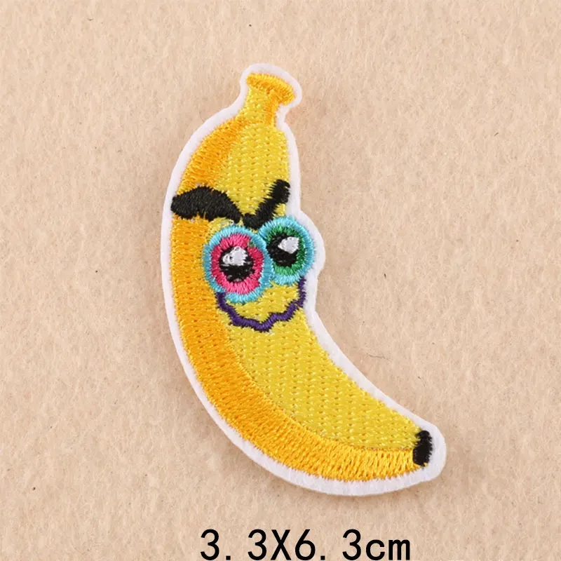 Banana Lemon Cherry Peach Watermelon Fruit Embroidery Patches for Clothing - £12.71 GBP