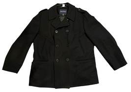 Nautica Men&#39;s Black Wool Classic Double Breasted Peacoat Size XL Dry Cle... - $69.95