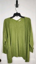 EILEEN FISHER Cactus Green Linen Cotton Slub Kimono Cardigan Size Small - $30.00