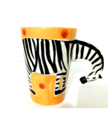 Whittard of Chelsea Handpainted Mug w/ Figural Zebra Handle 5&quot;H 3.5&quot;W 12... - £7.02 GBP