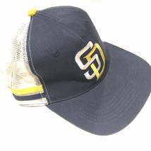 Throwback San Diego Padres Adjustable Mesh Trucker Hat 100% Cotton Baseball Cap - £35.88 GBP