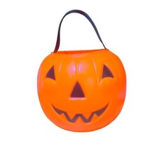VTG 1980 Empire Blow Mold Halloween Jack O Lantern Pumpkin Candy Bucket Pail USA - £10.62 GBP