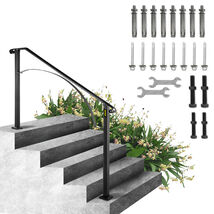 VEVOR Handrails for Outdoor Steps, Fit 4 or 5 Steps, Black, Arch#4 Wroug... - $113.99