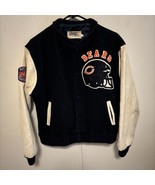 RARE Vintage Chicago Bears Jacket Chalk Line Wool Leather NFL Large Embr... - $6,552.18 MXN