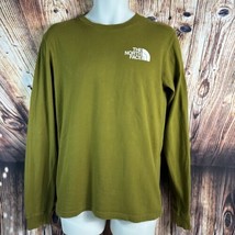 The North Face Mens Size Small Olive Green Long Sleeve Cotton T Shirt Tee - $20.89