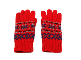 Aris Womens Wool Winter Gloves Red Chevron Pattern Multicolor One Size W... - £15.05 GBP
