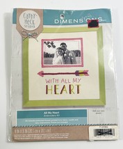 DIMENSIONS CATHY HECK EMBROIDERY KIT WITH ALL MY HEART ADD YOUR OWN PHOTO - £7.39 GBP
