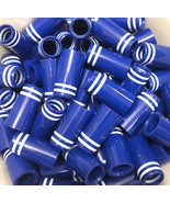 12 Ultra-Premium Quality Iron Ferrules Blue with White Rings 1” - £29.16 GBP