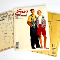 McCalls Easy Stitch Shirt Pants Vest Pattern Scrub XL XXL Misses Men 7469 FF - $14.99