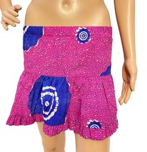 Ulla Johnson Women&#39;s Eden Pink Printed Ruffle Cotton Mini Short Skirt Si... - $142.02