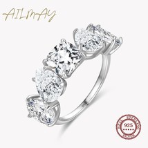 Genuine 925 Sterling Silver Luxury Tremdy Dazzling Cubic Zirconia Rings For Wome - £17.49 GBP