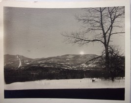 Vintage Sunset Over Distant Mountains Black &amp; White Photo  - $1.99