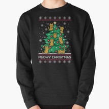  Meowy Christmas Ugly Sweater Pul Black Men Pullover Sweatshirt - £26.28 GBP