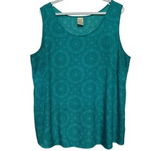 Faded Glory Women&#39;s Green Floral Tank Top Size 2X 18W-20W - $12.00