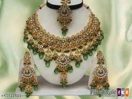 Kundan AD/CZ Zercoinia Party Wedding Arabic Bridal Jewelry Set Haara - £12.07 GBP