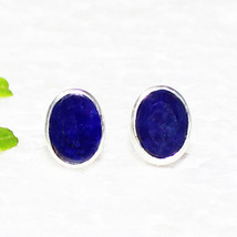 925 Sterling Silver Blue Sapphire Earrings Handmade Jewelry Gemstone Earrings - £30.30 GBP