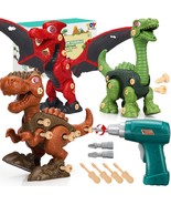 3 Pack Take Apart Dinosaur Toys for Kids 3 5 7 Kids Dinosaur Toys with E... - £46.71 GBP