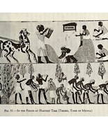 1942 Egypt Tomb of Menna Harvest Time Historical Print Antique Ephemera ... - $20.98