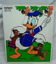 Vintage Playskool Donald Duck Chip And Dale Wooden Frame Tray 8 Piece Puzzle - £15.82 GBP