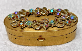 Vintage Rhinestone Incrusted Lipstick Compact w Vintage White Lipstick 2... - $45.10 CAD