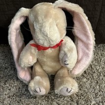 Vintage Oriental Trading Company Plush Bunny 7” Movable Arms &amp; Legs Tan &amp; Pink - £11.02 GBP