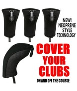 NEW NIB HYBRID THICK BLACK HEADCOVERS 3 4 5 SET FIT ADAMS GOLF CLUBS HEA... - £12.29 GBP