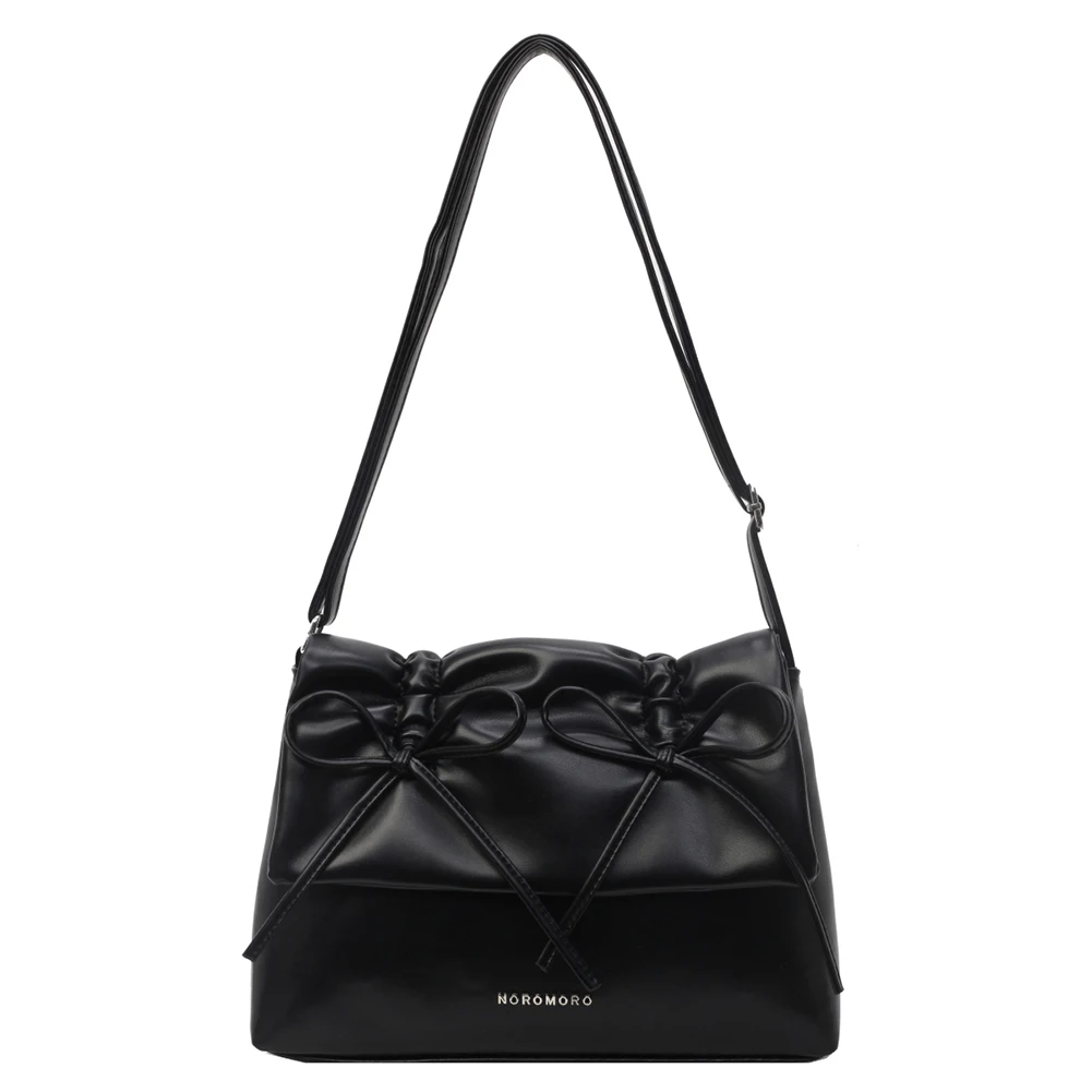 Sweet Bowknot Underarm Bag Women Soft Leather Tote Large Capaci Messenge... - $26.35