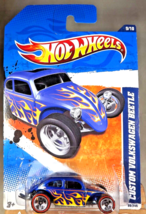 2011 Hot Wheels Walmart Redline#99 Heat Fleet 9/10 Custom Volkswagen Beetle Blue - £11.40 GBP