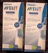 2 Philips Avent Anti - Colic Air Free Vent 1M+ Baby Bottle, Clear, 9 oz (Y11) - $24.26