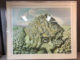 Signed Framed Limited Edition Litho Print of City of David by Nahum Gilboa 1980 - £197.83 GBP