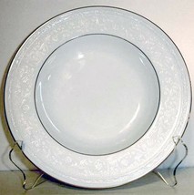 Noritake White Scapes Whitecliff Rim Soup Bowl Gold Trim 8.75&quot; #4083 New - $15.74