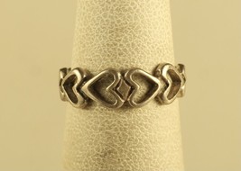 Vintage Sterling Signed 925 Silpada Rare Hearts Filigree Adjustable Toe Ring 5 - £30.86 GBP