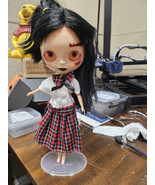 Blyth doll with stand  and new outfit scar face customized blythe doll n... - $67.32