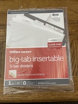 Office Depot Big Tab Insertable 5 Tab Dividers - £6.12 GBP