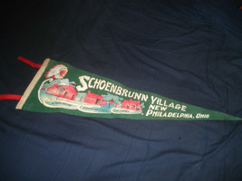 VINTAGE 1940s Schoenbrunn Village New Philadelphia Ohio wool/felt Pennant - £27.14 GBP