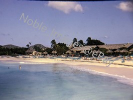 1975 Saint Martin Beach Scene Thatched Cabanas Caribbean Kodachrome 35mm Slide - £4.28 GBP