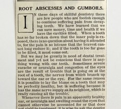 1916 Root Abscesses Gumboils Dental Article Medical Ephemera DWMYC1 - £16.18 GBP