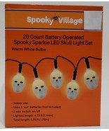 Spooky Village 20 Count Battery Operated Halloween LED Skull Light Set - $254.43 MXN