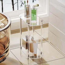 Acrylic Transparent Tea Table Sofa Side Table 2-tier Coffee Table Oval E... - $458.05 MXN+
