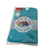 VTG 1992 Fruit of the Loom Men&#39;s Turtleneck Shirt TEAL BLUE XX-LARGE Mad... - $23.06 CAD