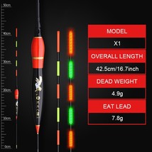 Electronic  Fish Float Long Vertical  Night Lighting Bobbers for Fishing Outdoor - £53.63 GBP