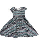 DotDotSmile DDS Girls Lucy Twirl Dress 8/10 Chevron Stripes Multicolor - $356.38 MXN