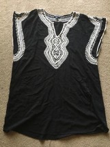 Forever 21 Plus Womens 3X Tunic Top Dress Shirt Black White w/ pockets F21  - £22.47 GBP