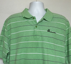 Budweiser Beer Striped Polo Shirt Mens XXL Green Cotton Poly Blend - $28.66