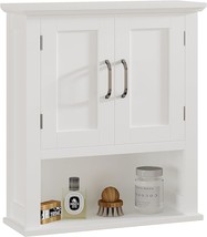 The Choochoo Wood Wall Cabinet With Doors Is A White, Wall-Mounted Hanging - £153.13 GBP