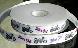 Biker Girl Motorcycle Grosgrain Ribbon  - $9.90