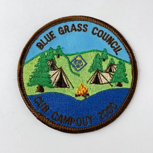 BSA Boy Scout Patch Blue Grass Council Cub Campout 2000 NOS 3.5&quot; x 2.5&quot;  - $4.75