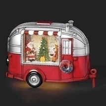 6.5&quot;H LIGHTED SWIRL CAMPER SANTA &amp; REINDEER CAMPFIRE - £78.47 GBP