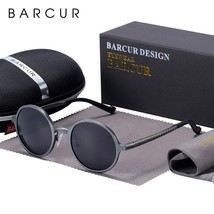 BARCUR Polarized Round Sunglasses Luxury Brand Men Glasses Retro Vintage Women - £22.92 GBP