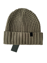 AllSaints Thermal Stitch Knit Beanie Hat Dusty Olive Green ( O/S ) - £63.13 GBP